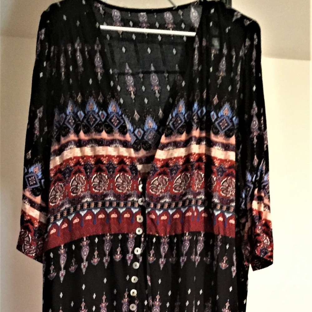 Mid-sleeve Long BoHo Dress